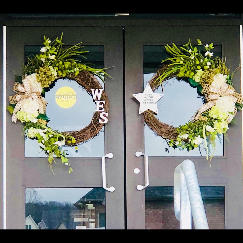 Door Charm original reflection grapevine wreath.